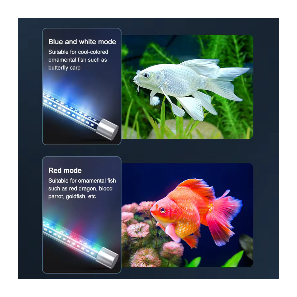 TUNFAN LED Aquarium Licht RGB Weitwinkel Wasserdichte Lampe für Pflanzenwachstum 27-57 cm - Bild 4