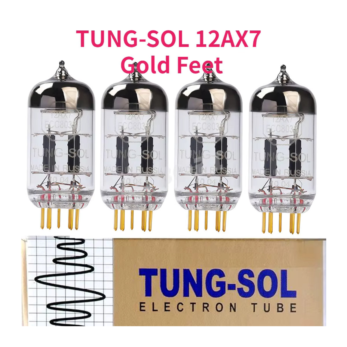 Tung-Sol TUNG-SOL 12AX7 Gold Nadel Röhren Paar für HIFI Audio Verstärker in Silber - Bild 2