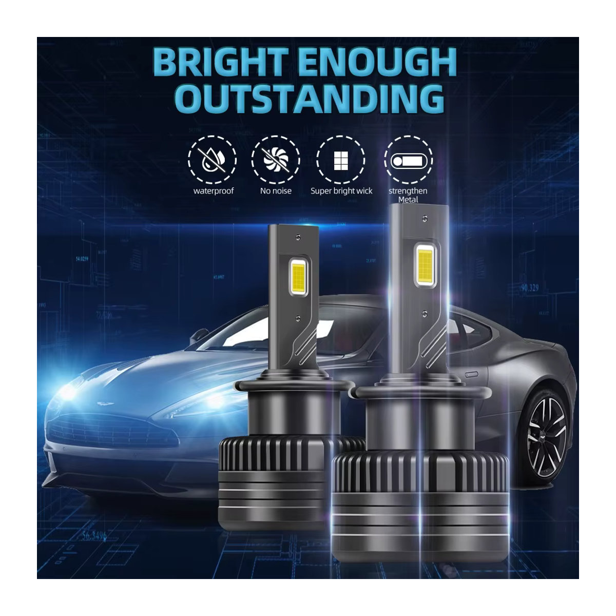 Turbo LED Ersatz-Xenon-Glühbirne mit 30000LM und zweiseitigem CSP-Chip für HID-Scheinwerfer D1S D2S D3S D4S D5S D4R D1R D2R D3R Plug&Play - Bild 2