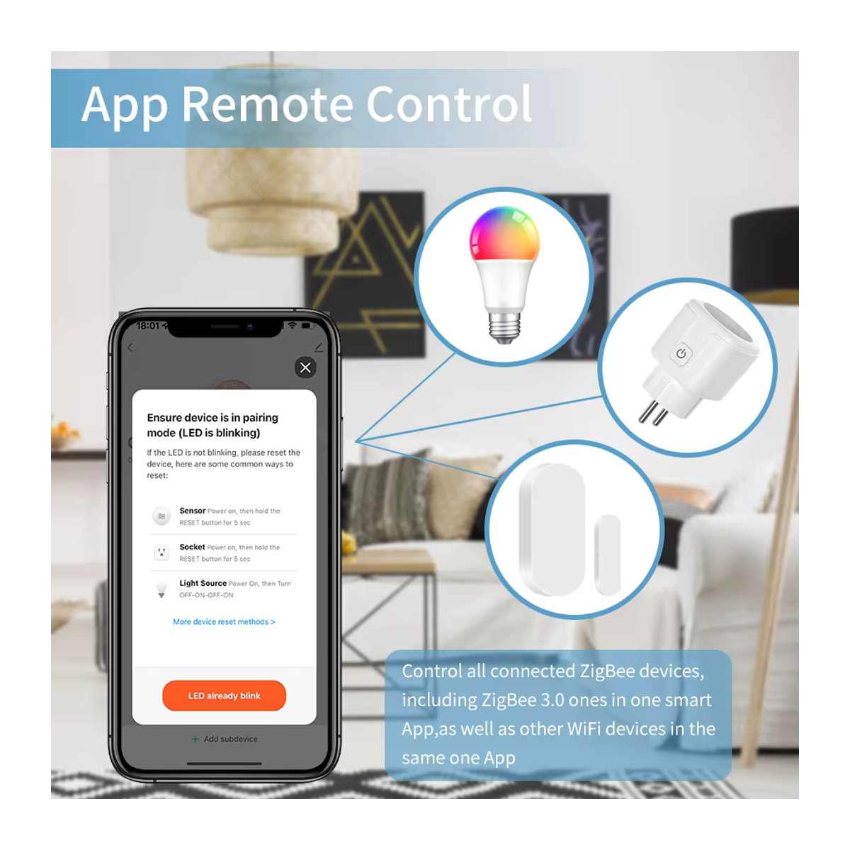 Tuya Multi Modus ZigBee Bluetooth Gateway Hub in Weiß für dein Smart Home mit App-Steuerung und Sprachsteuerung via Alexa und Google Home - Bild 3