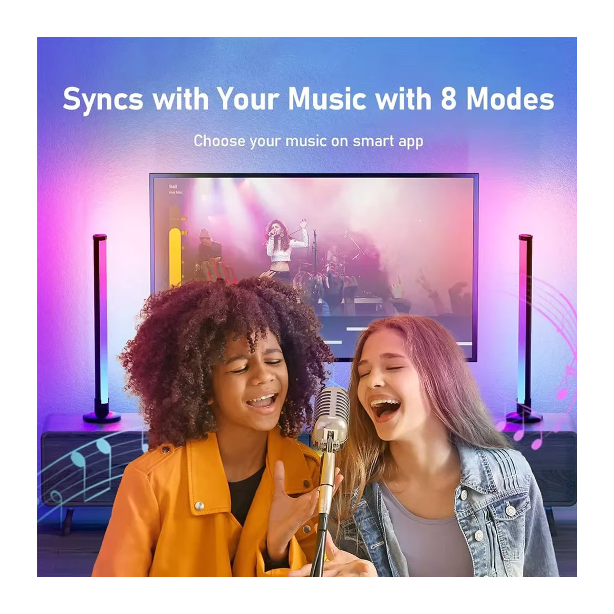 Tuya RGB LED Musik Rhythmus Atmosphäre Nachtlicht mit App- und Bluetooth-Steuerung, Bunt, Modern - Bild 5