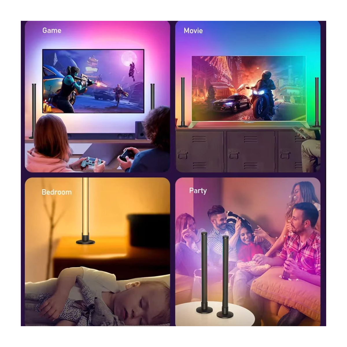 Tuya RGB LED Musik Rhythmus Atmosphäre Nachtlicht mit App- und Bluetooth-Steuerung, Bunt, Modern - Bild 6