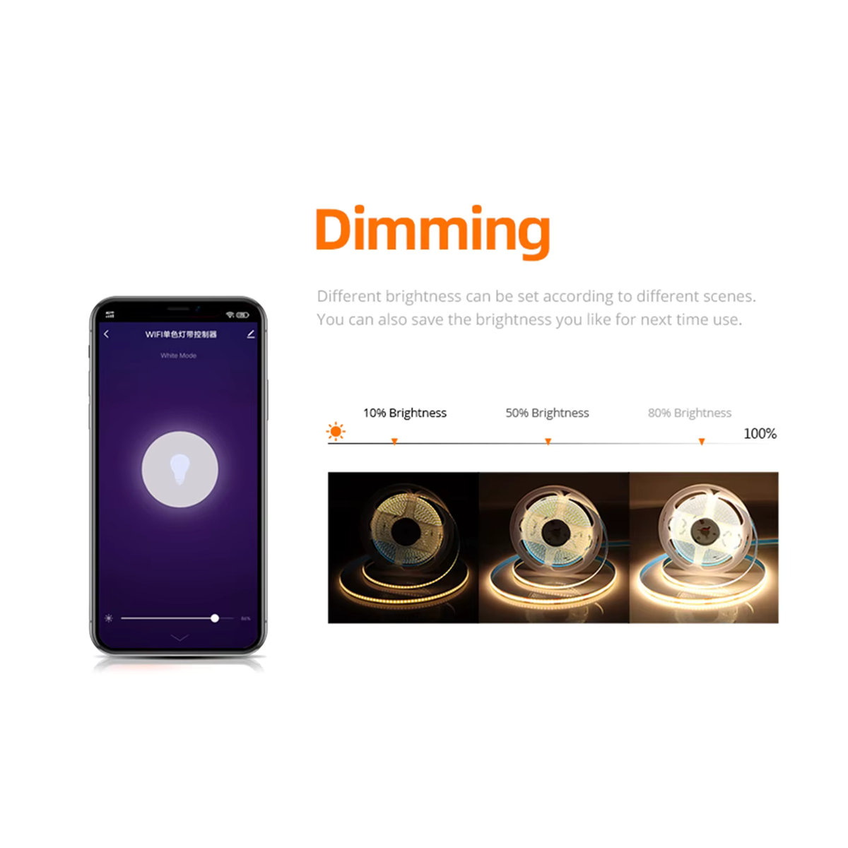 TUYA Smart COB LED Gruppenbeleuchtungsset für Schrankvitrinen und Möbelbeleuchtung, Warmweiß, Weiß, kompatibel mit Alexa Echo Plus und Google Assistant via App-Sprachsteuerung - Bild 3