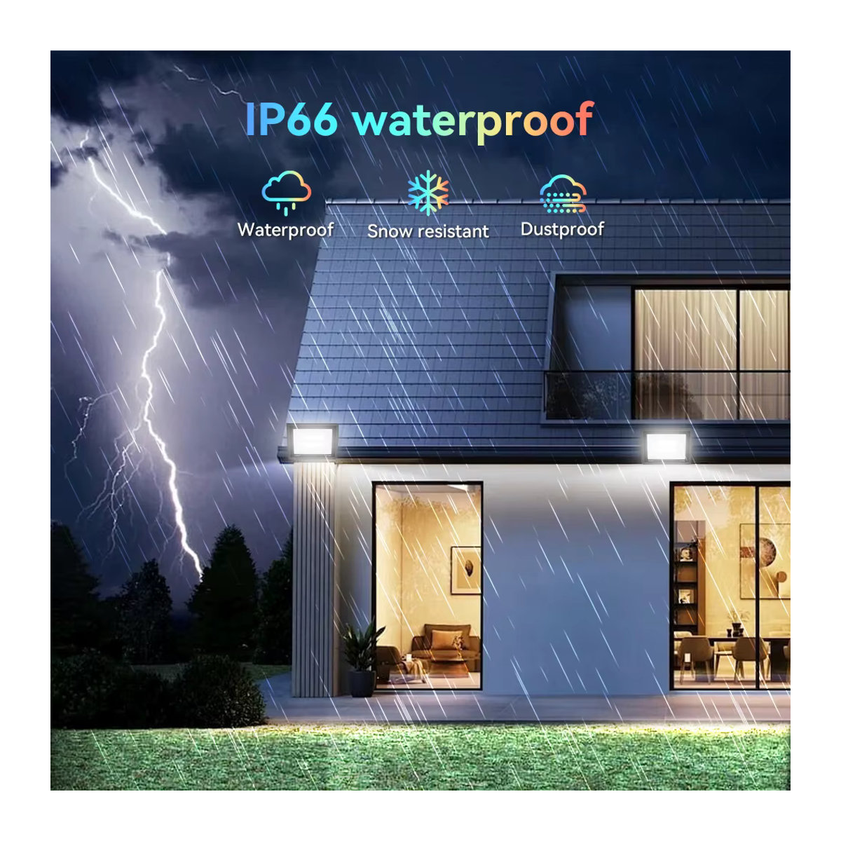 TUYA Smart Control LED Außenstrahler RGB 100W Wasserdichtes Outdoor Flutlicht in Bunt für Garten und Hof mit WIFI-Verbindung - Bild 3