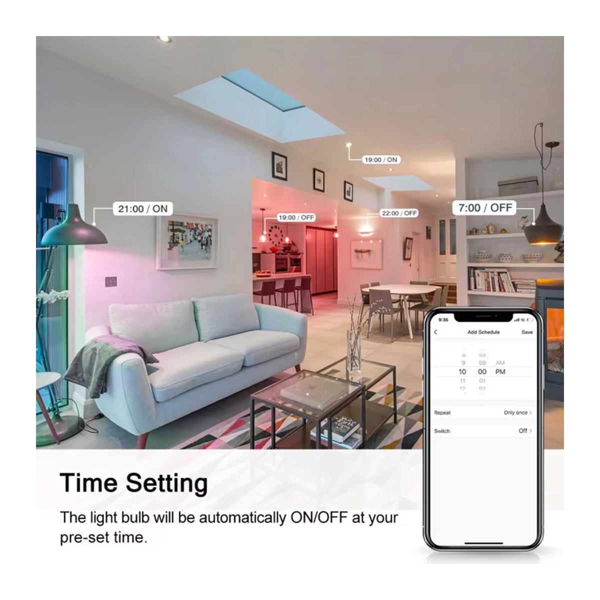 Tuya Smart GU10 LED-Glühbirne RGB mit 8 W und Sprachsteuerung über Smart Life App, Google Home und Alexa, Farbe: Bunt - Bild 3