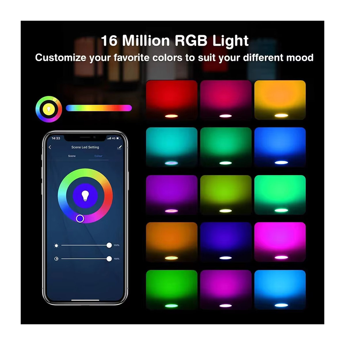 Tuya Smart GU10 LED-Glühbirne RGB mit 8 W und Sprachsteuerung über Smart Life App, Google Home und Alexa, Farbe: Bunt - Bild 5