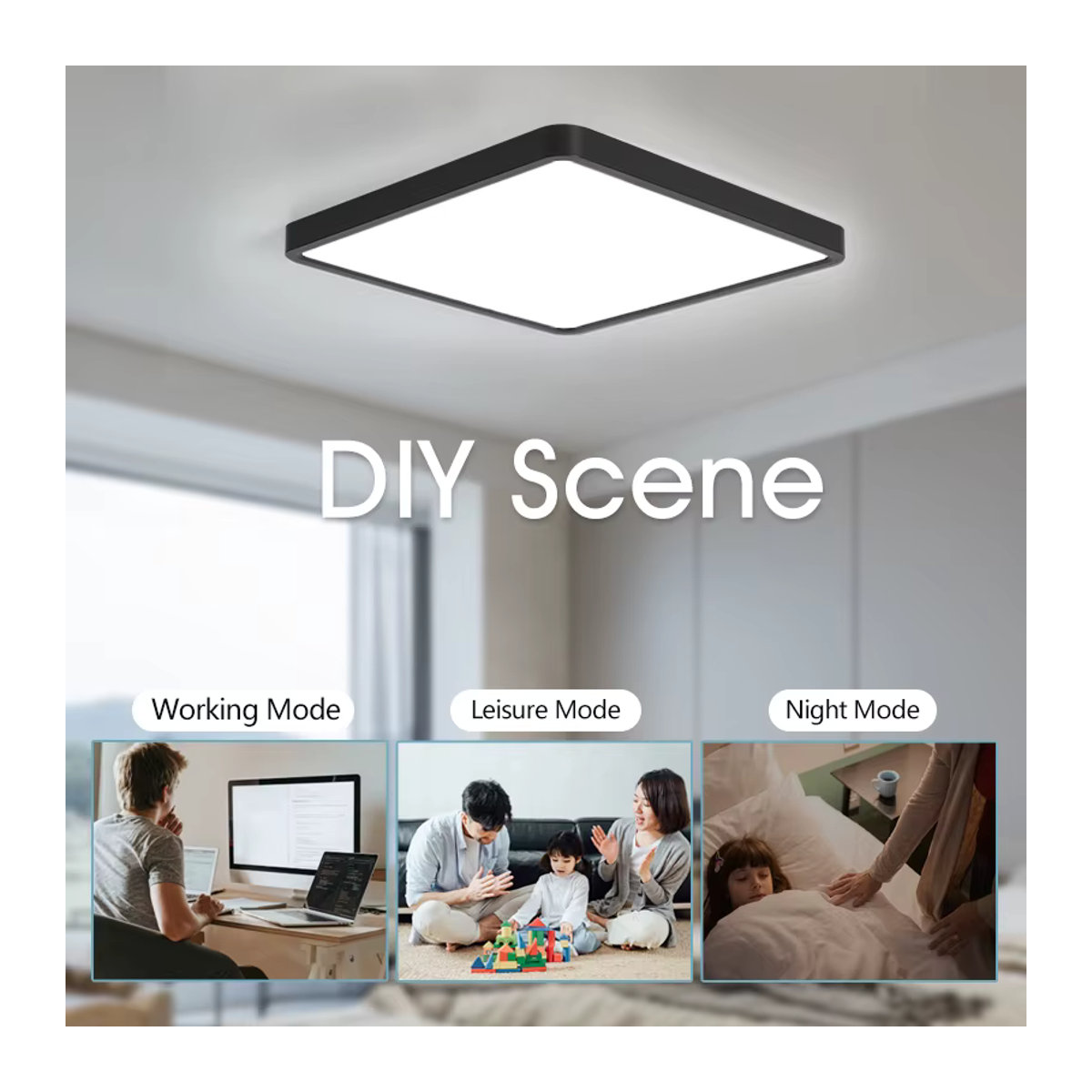 Tuya Smart LED Deckenlampe 36W Ultra Dünn mit Sprachsteuerung für Alexa in Weiß - Bild 4