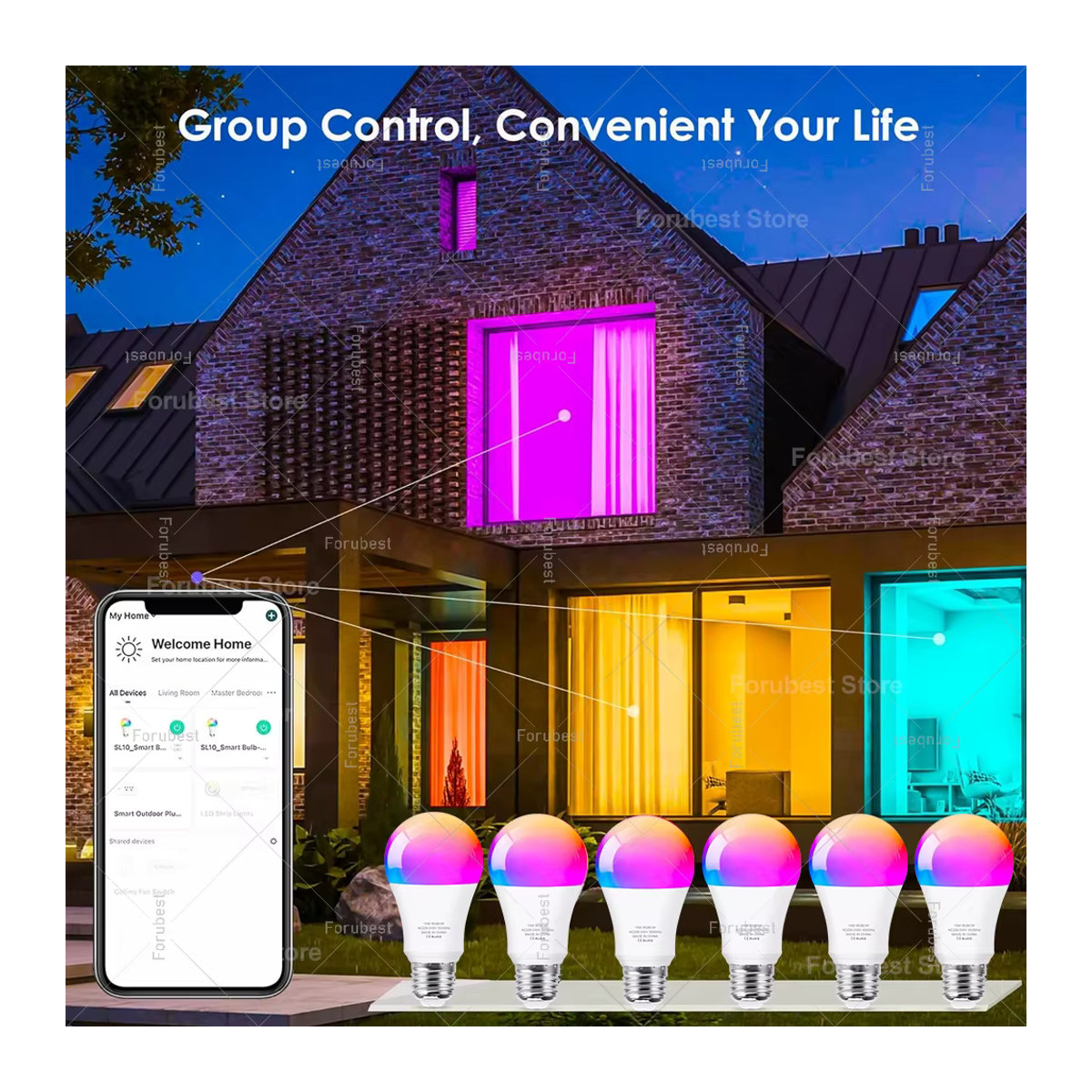 Tuya Smart LED Glühbirne E27 RGB CW 20W WiFi Bluetooth Lampe für Alexa Amazon Google Home - Bild 5