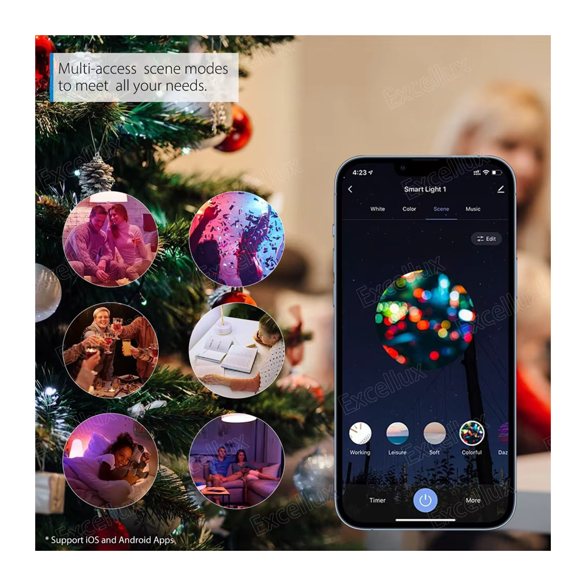 Tuya Smart LED Lampe E27 mit Zigbee, Bluetooth und WiFi, 15W RGB+CW+WW, kompatibel mit Amazon Alexa und Google Home, Bunt - Bild 4