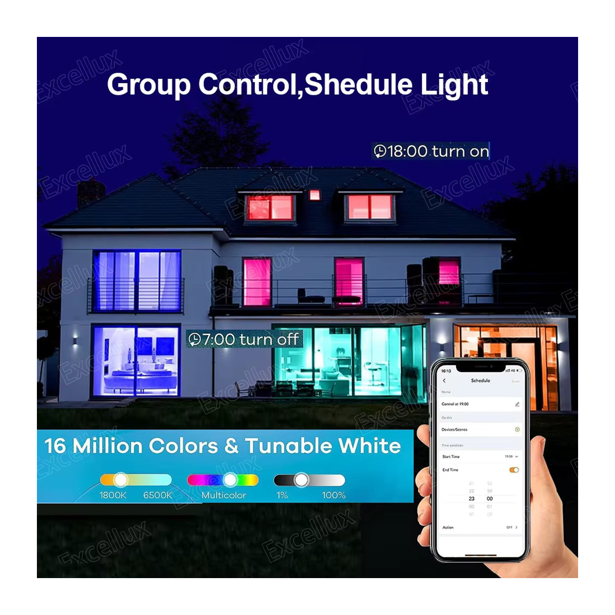 Tuya Smart LED Lampe E27 mit Zigbee, Bluetooth und WiFi, 15W RGB+CW+WW, kompatibel mit Amazon Alexa und Google Home, Bunt - Bild 5