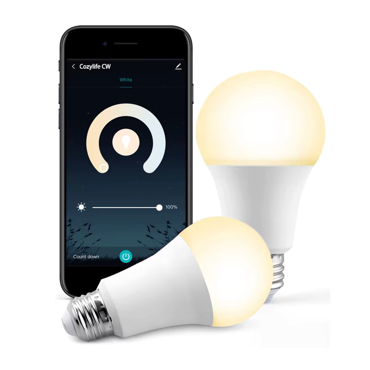 Tuya Smart LED RGB Glühbirne E27 mit Wifi für Google Alexa und Alice Sprachsteuerung, Warmweiß und Kaltweiß sowie Buntfarben - Bild 2