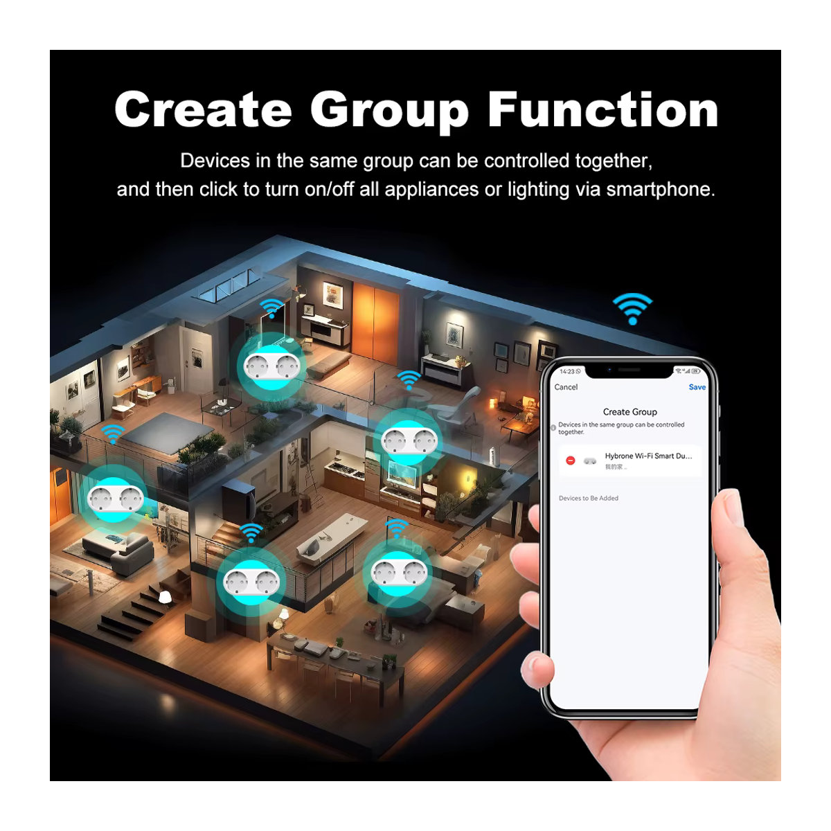 Tuya Smart Plug 2-in-1 WiFi Doppelsteckdose mit Energiemessung und Timer in Weiß - Bild 6