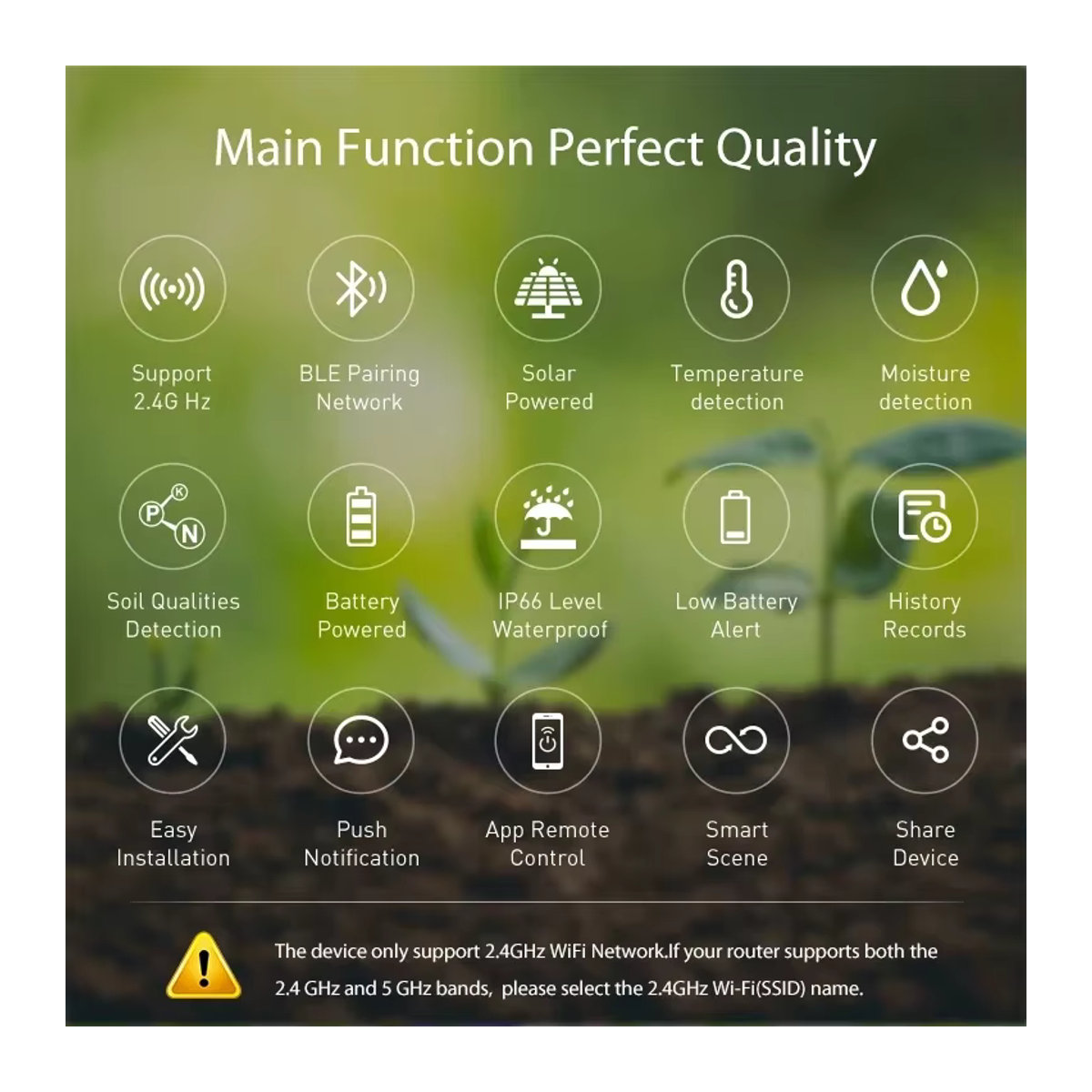 Tuya Smart Solar Boden-Sensor zur Messung von Temperatur, Feuchtigkeit und Bodenqualität für Garten und Landwirtschaft - Bild 2
