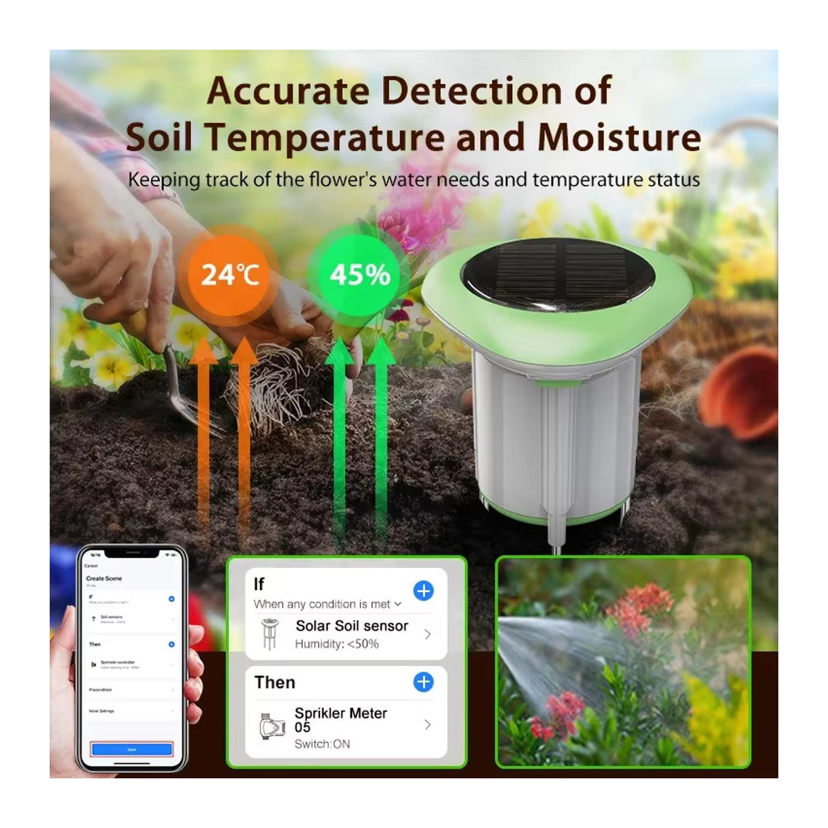 Tuya Smart Solar Boden-Sensor zur Messung von Temperatur, Feuchtigkeit und Bodenqualität für Garten und Landwirtschaft - Bild 4