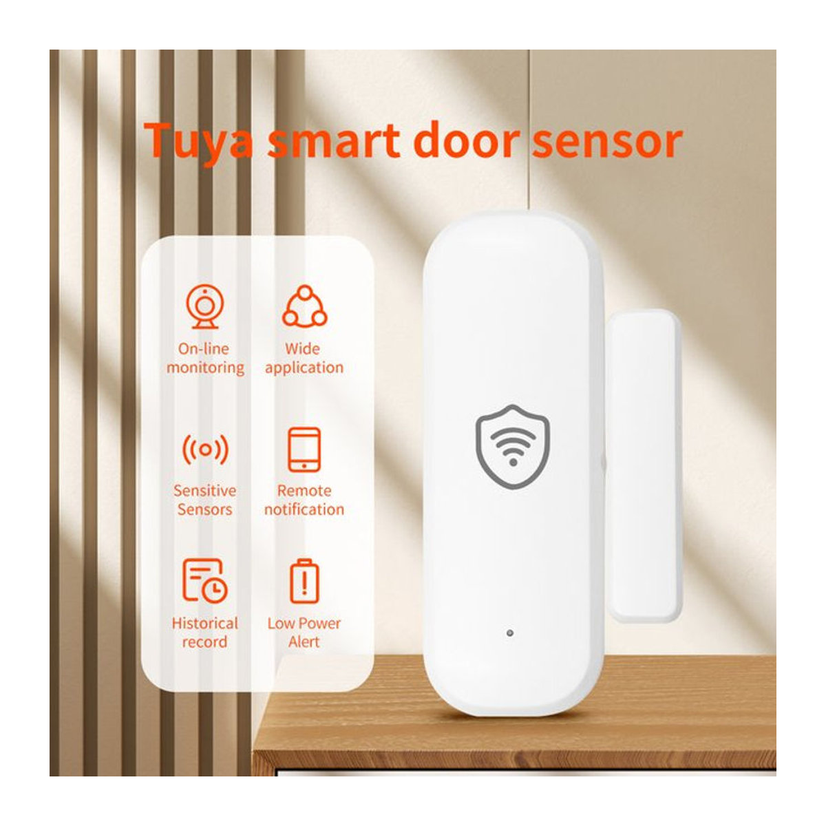 Tuya Smart Tür-Kontaktsensor WiFi Zigbee Drahtloser Tür Detektor in Weiß mit App-Steuerung und Alexa sowie Google Home Unterstützung - Bild 1