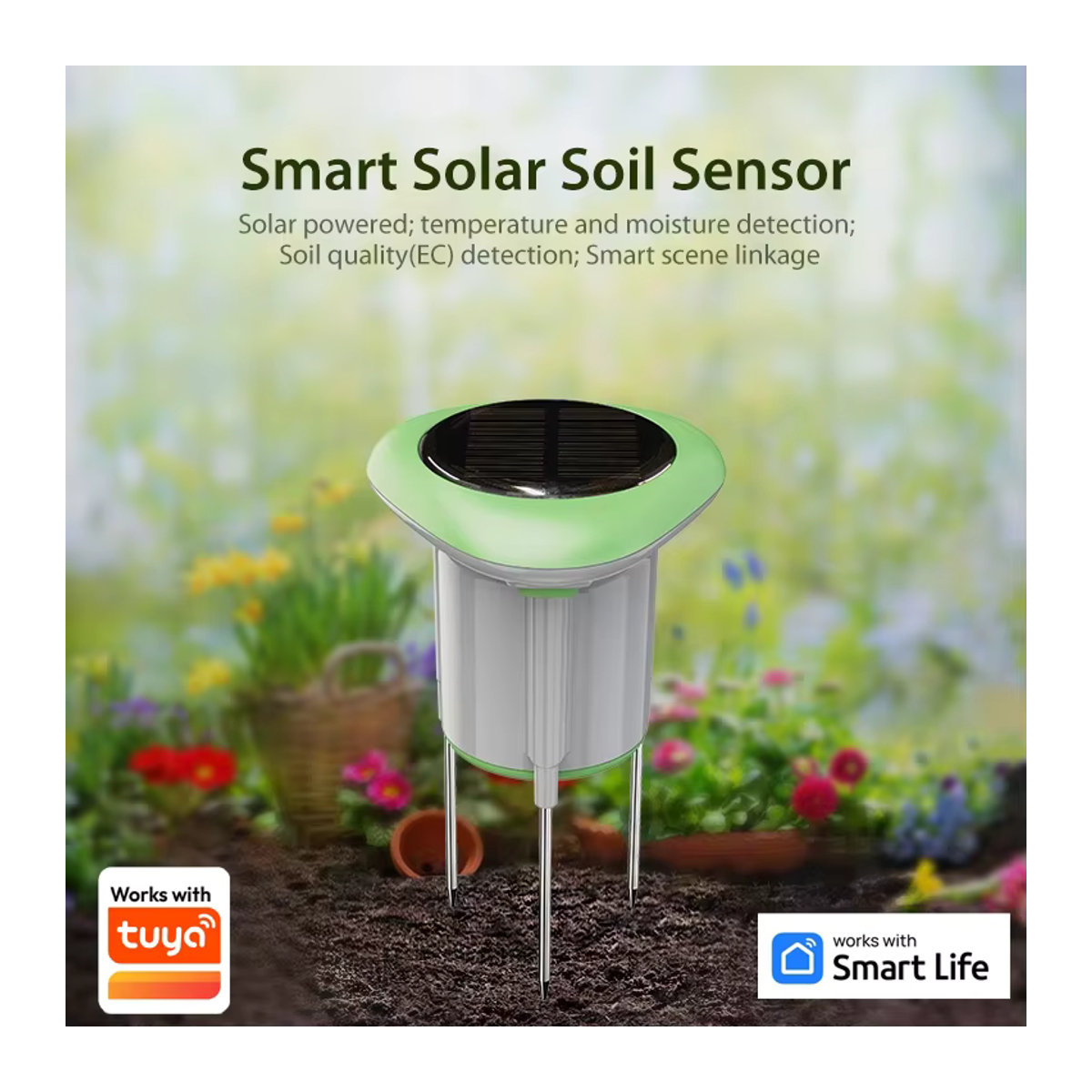 Tuya Smart WiFi Boden Sensor Solar Powered IP66 Drahtloser Boden Tester für Temperatur und Feuchtigkeit in Garten und Rasen - Bild 5