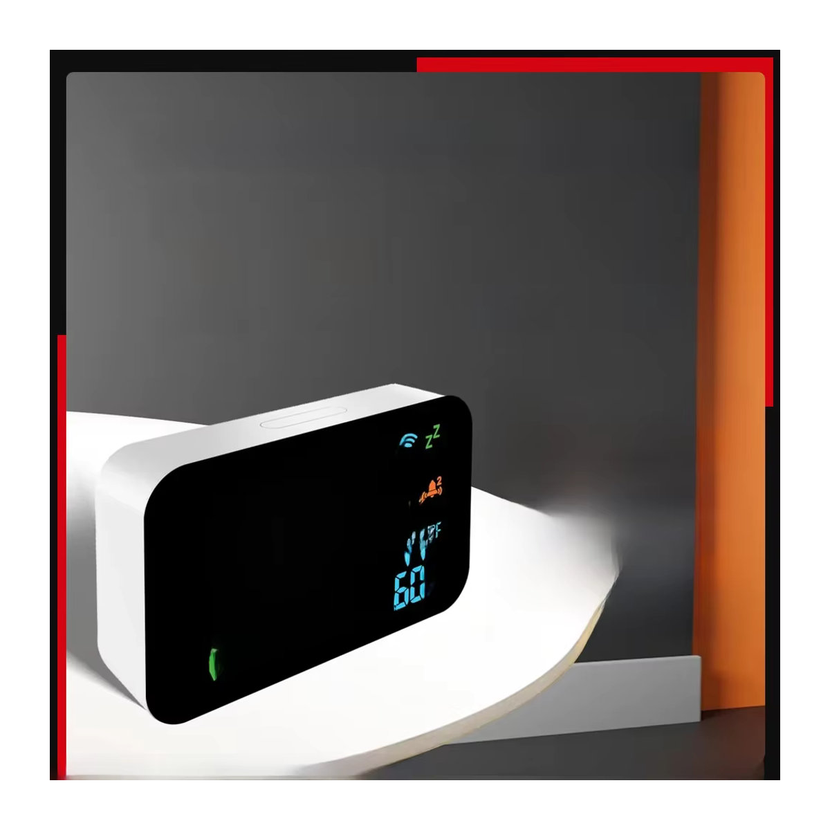 Tuya WiFi Desktop Uhr mit Kalender, intelligentes Thermometer und Hygrometer, digitales LED Display, Weiß - Bild 7