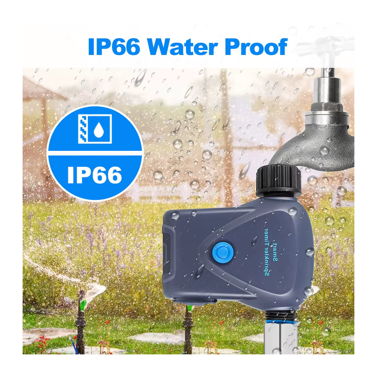 Tuya Zigbee 3.0 Intelligenter Wassertimer für die Gartenbewässerung, App-gesteuerter Sprinkler in Grau, kompatibel mit Google Home und Alexa - Bild 2