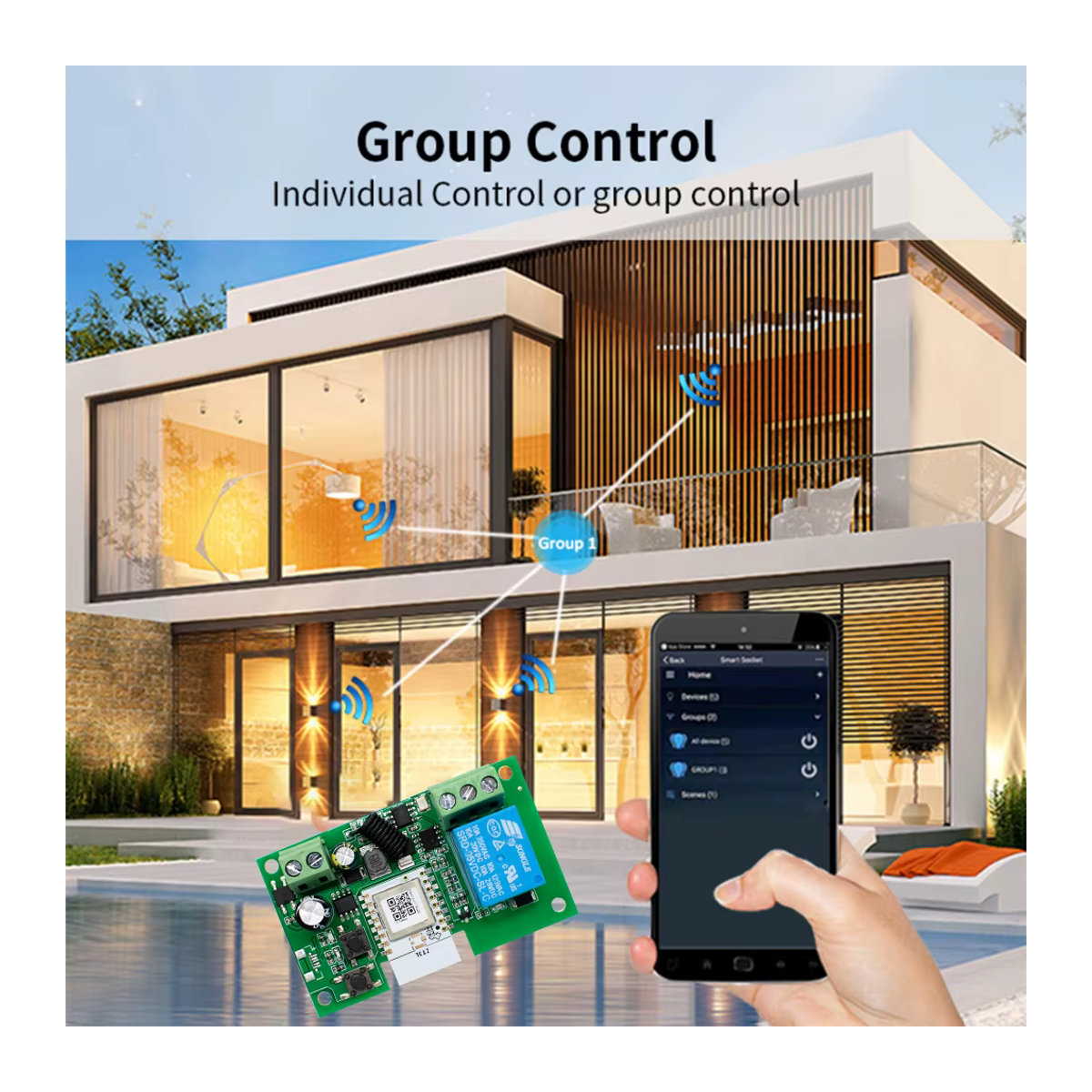 Tuya Zigbee Smart Switch Relais Modul mit Trockenem Kontakt für Licht, Motor und Garage, Weiß - Bild 3