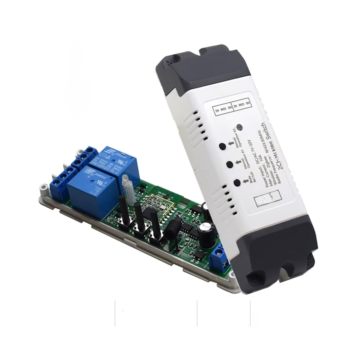 Tuya Zigbee Smart Switch Relais Modul mit Trockenem Kontakt für Licht, Motor und Garage, Weiß - Bild 4