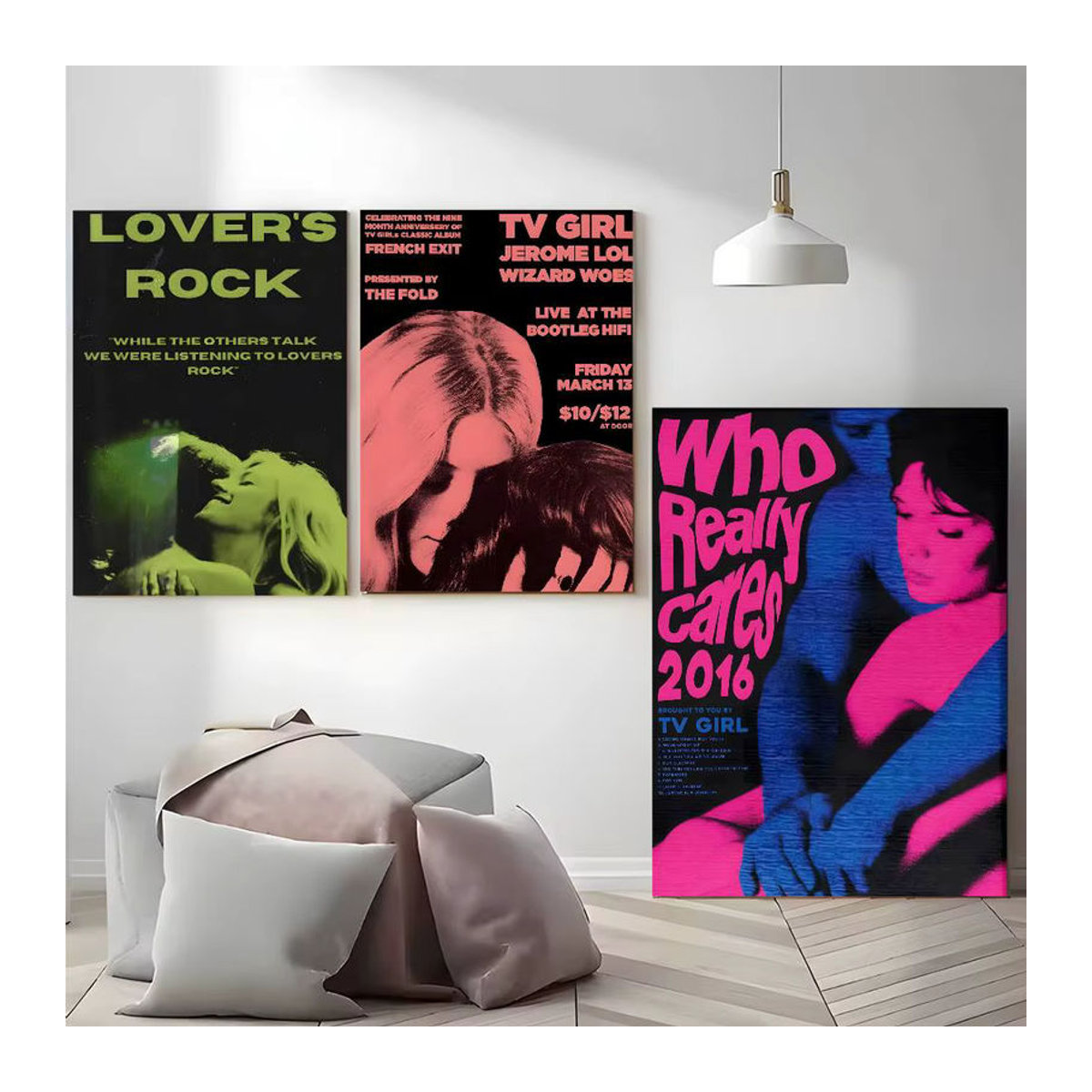 TV Girl Lovers Rock Vintage Poster Selbstklebender Wandaufkleber, mehrfarbig, B/H: 20 x 15 cm - Bild 3