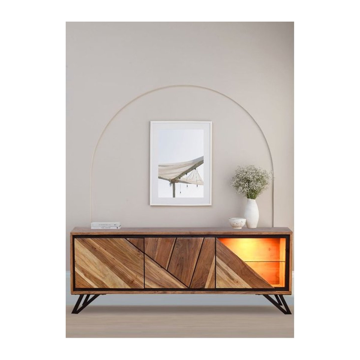 TV-Schrank AMBALA von Harms Import & Vertriebs GmbH & Co. KG aus Akazie Holz in Natur - Bild 1