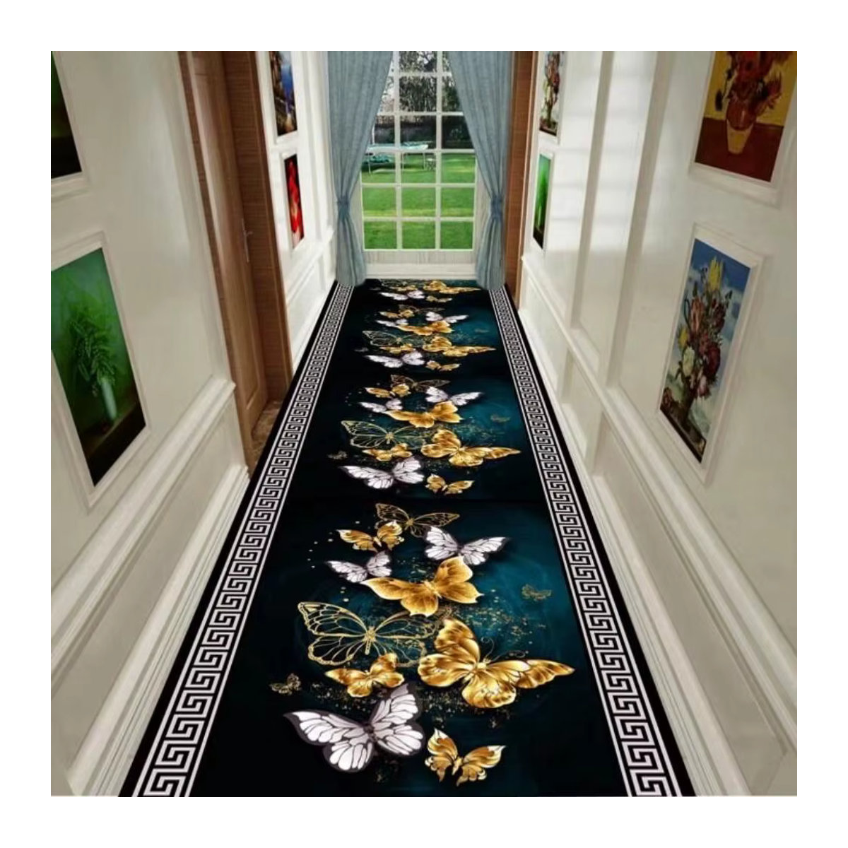 TVIKAMA Langflor-Teppich für Flur, Treppe und Eingangsbereich, Grau, Bedruckt - Bild 1
