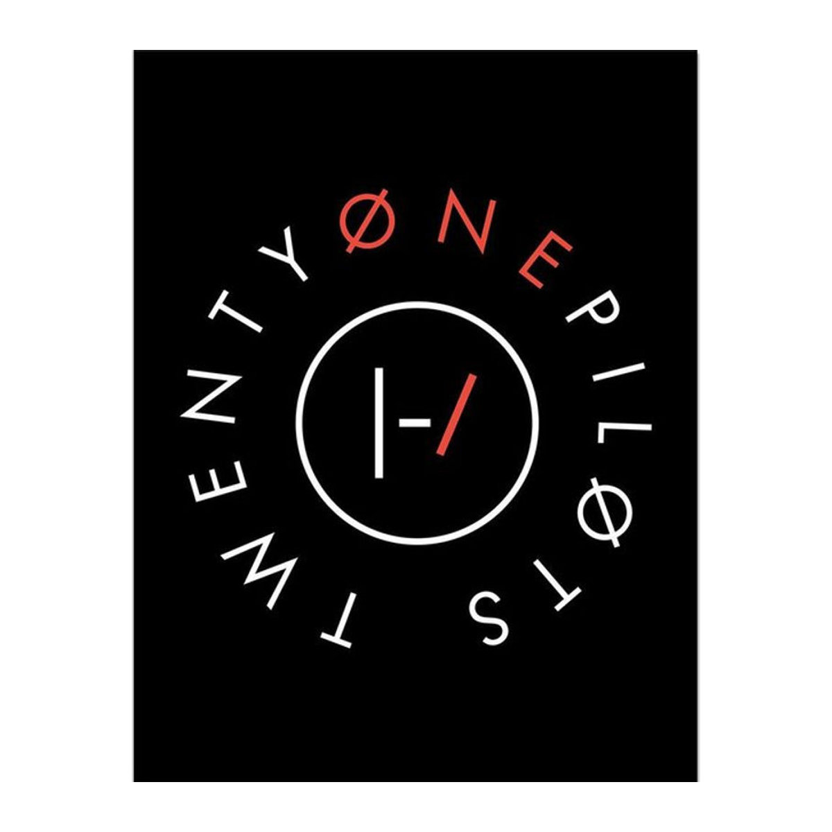 TWENTY ONE PILOTS Gerahmtes Poster Blurry Face Logo in Schwarz/Weiß, 40 x 40 cm - Bild 1
