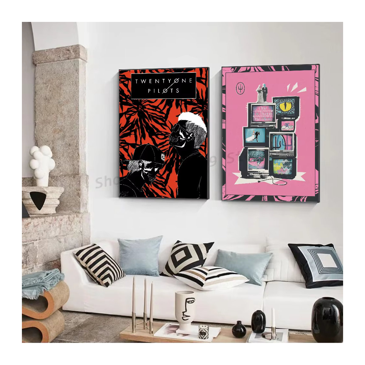 Twenty One Pilots Vintage Poster Porträt als mehrfarbiger Kunstdruck auf Papier für deine Wanddekoration - Bild 2