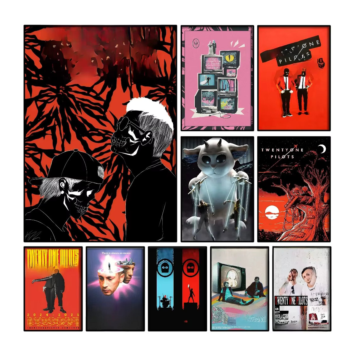 Twenty One Pilots Vintage Poster Porträt als mehrfarbiger Kunstdruck auf Papier für deine Wanddekoration - Bild 7