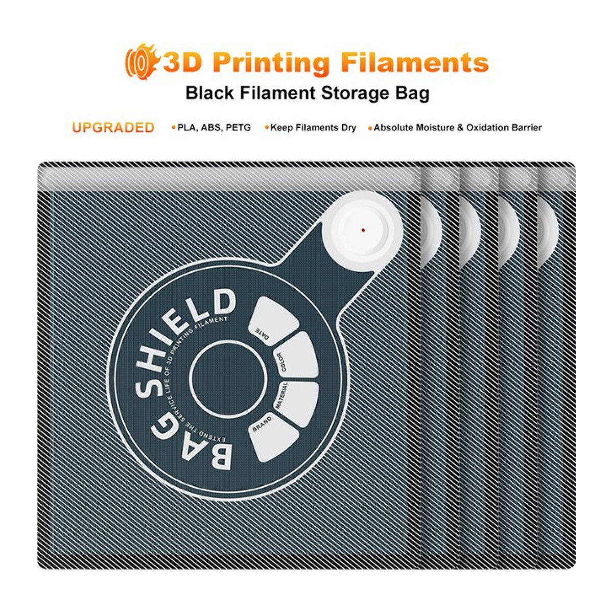 TWO TREES Filament-Aufbewahrungstasche 2.0 in Schwarz für PLA ABS PETG mit Vakuumversiegelung und Feuchtigkeitsschutz für 3D-Drucker-Zubehör - Bild 1