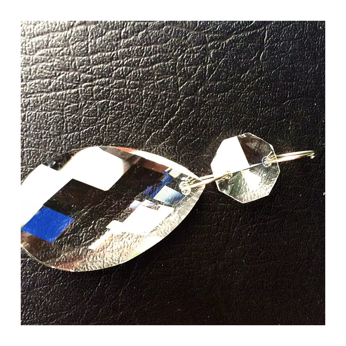 TZ Kristall Sun Catcher Anhänger in Transparent mit achteckigem Prisma und Glasperlen für Weihnachtsbaum und Kronleuchter, Durchmesser: 3,8 cm - Bild 4