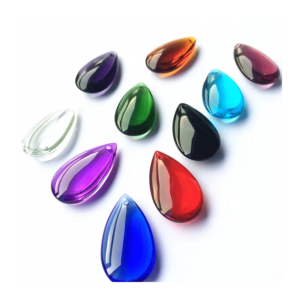 TZ Mehrfarbige Glas-Dekosteine in Teardrop-Form für Kronleuchter und Vorhang-Anhänger, Durchmesser: 3,8 cm - Bild 3
