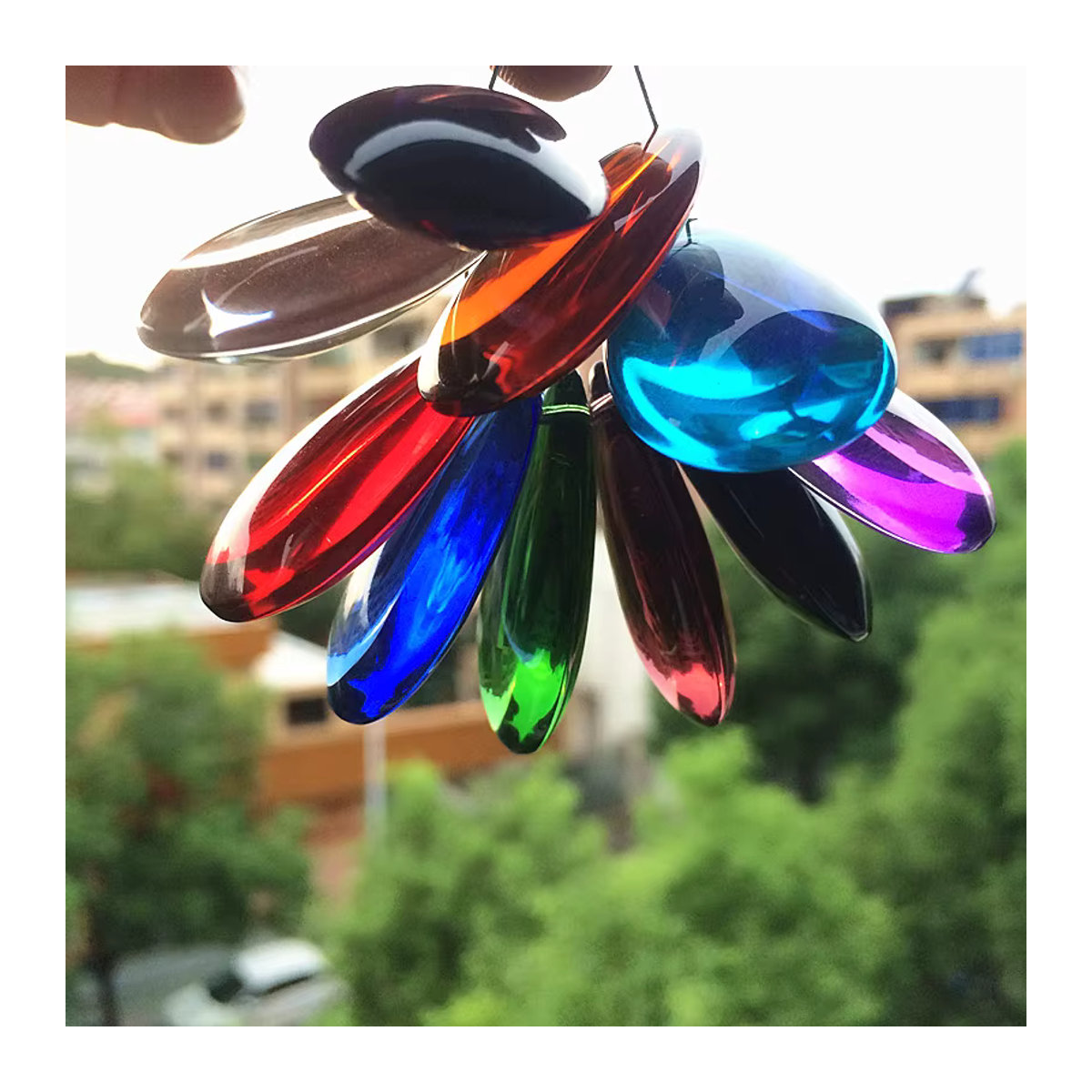 TZ Mehrfarbige Glas-Dekosteine in Teardrop-Form für Kronleuchter und Vorhang-Anhänger, Durchmesser: 3,8 cm - Bild 5