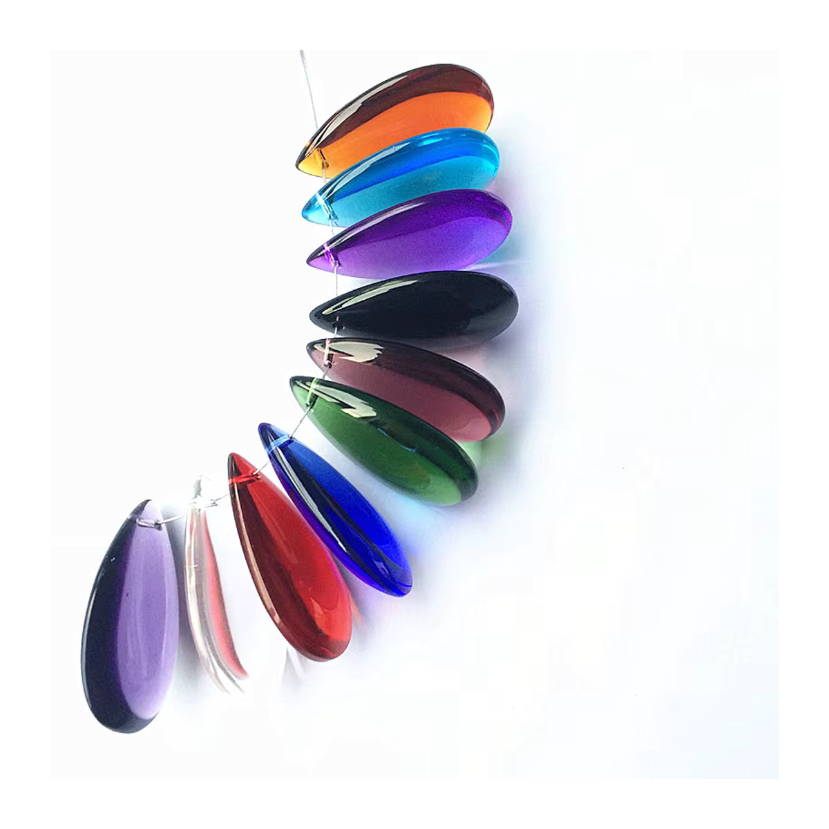 TZ Mehrfarbige Glas-Dekosteine in Teardrop-Form für Kronleuchter und Vorhang-Anhänger, Durchmesser: 3,8 cm - Bild 6