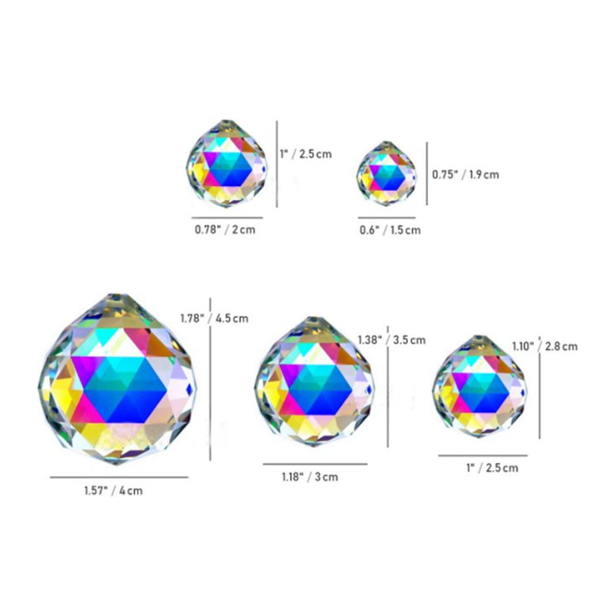 TZ Regenbogen Kristall Sonnenfänger Ornament aus Glas, mehrfarbige facettierte Kugel zur Dekoration und für Feng Shui - Bild 1