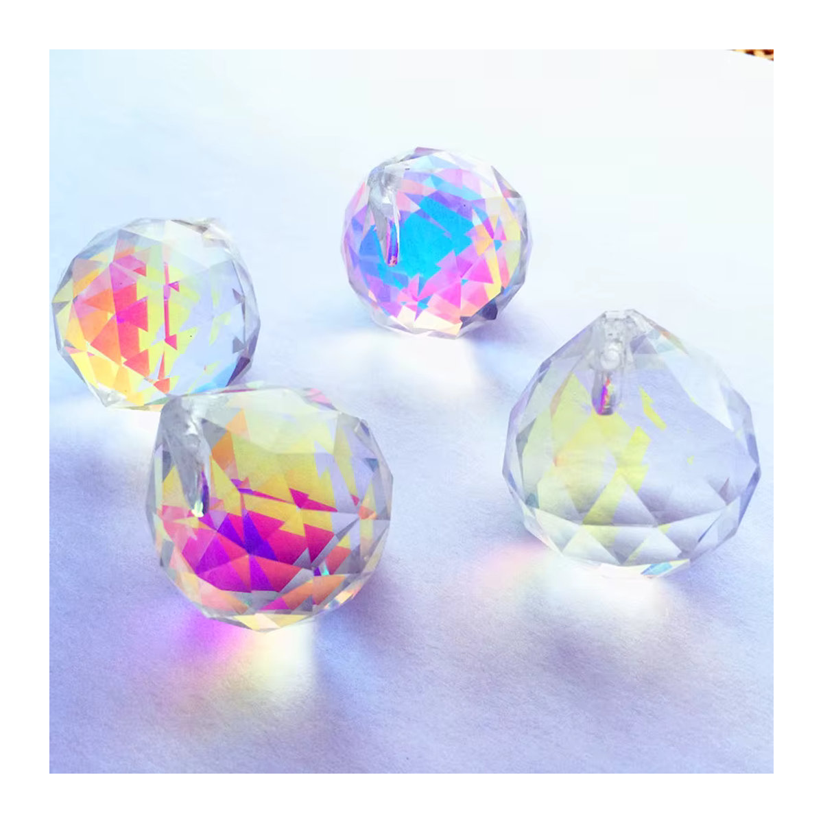 TZ Regenbogen Kristall Sonnenfänger Ornament aus Glas, mehrfarbige facettierte Kugel zur Dekoration und für Feng Shui - Bild 3
