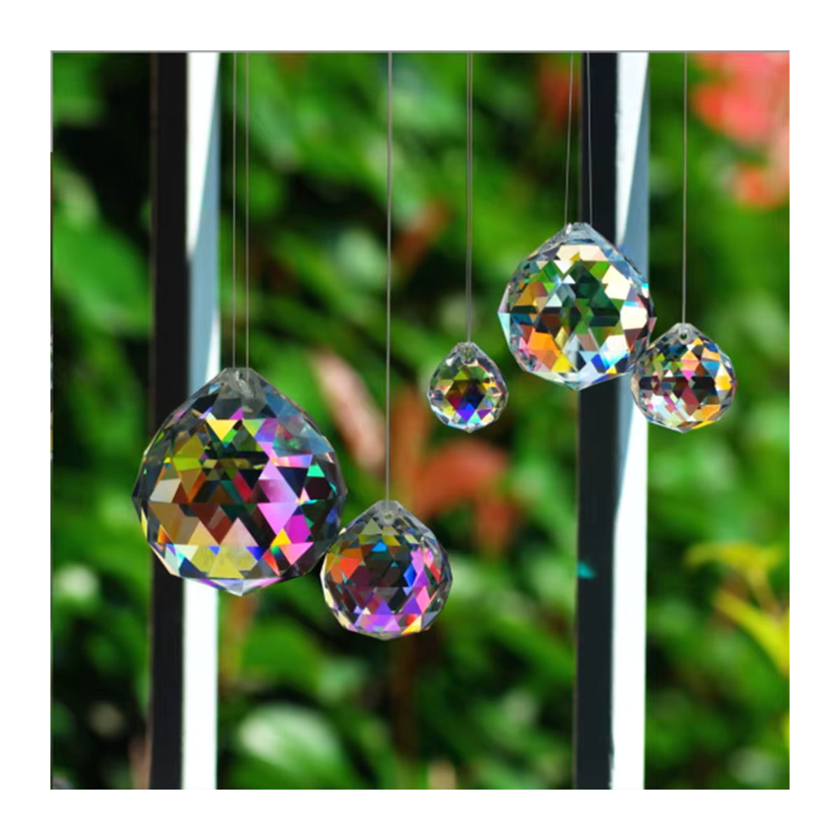 TZ Regenbogen Kristall Sonnenfänger Ornament aus Glas, mehrfarbige facettierte Kugel zur Dekoration und für Feng Shui - Bild 5
