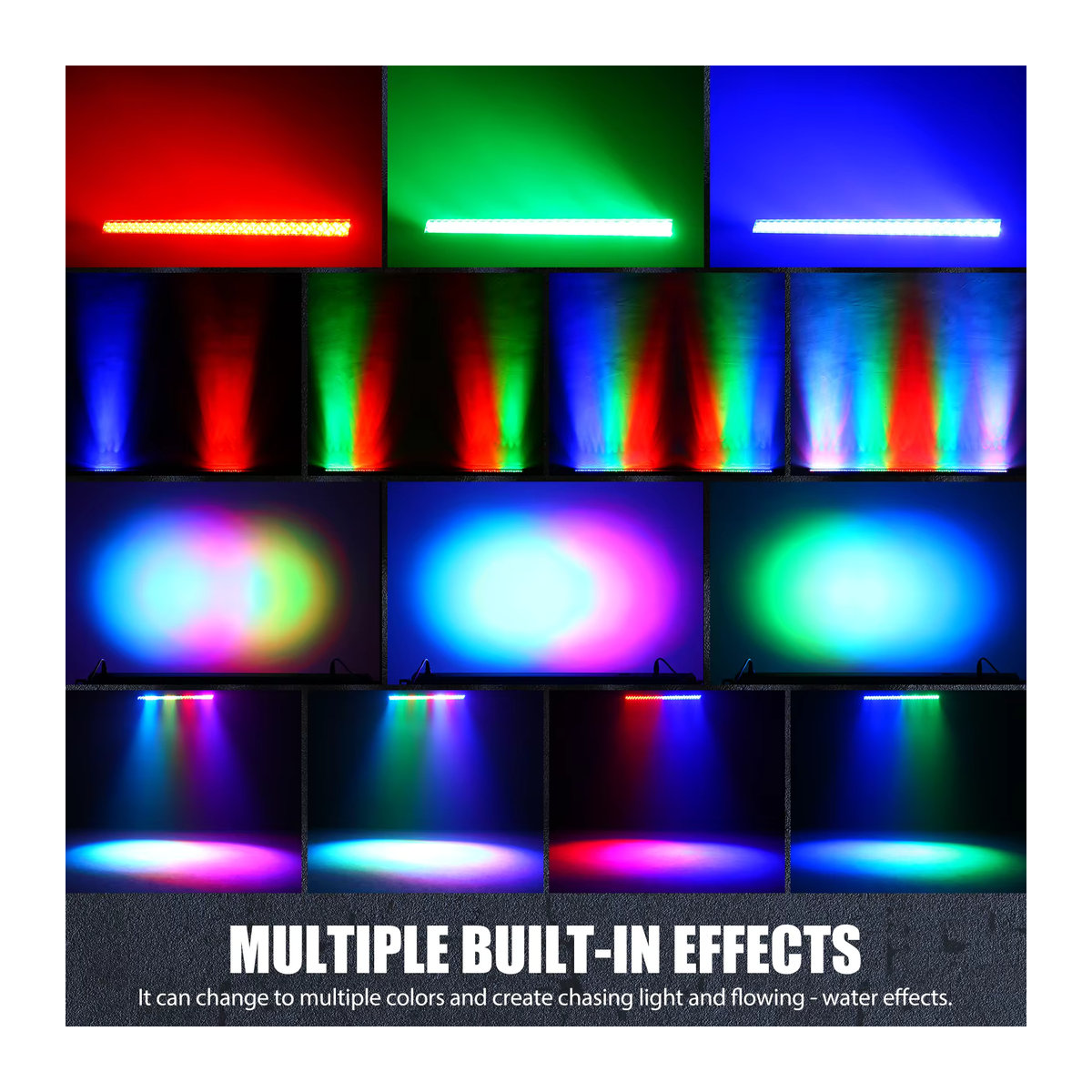 U'King 2er-Set RGB LED Wall Wash Strahler mit DMX512 für Bühne, DJ und Events, Bunt, Aluminium - Bild 3