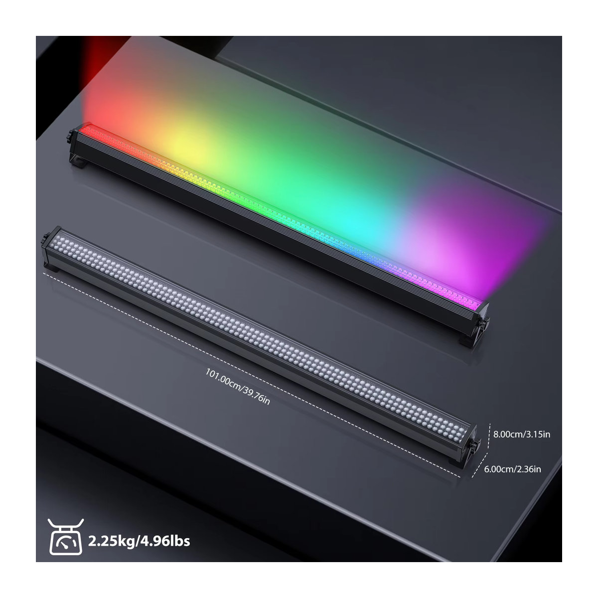 U'King 2er-Set RGB LED Wall Wash Strahler mit DMX512 für Bühne, DJ und Events, Bunt, Aluminium - Bild 6
