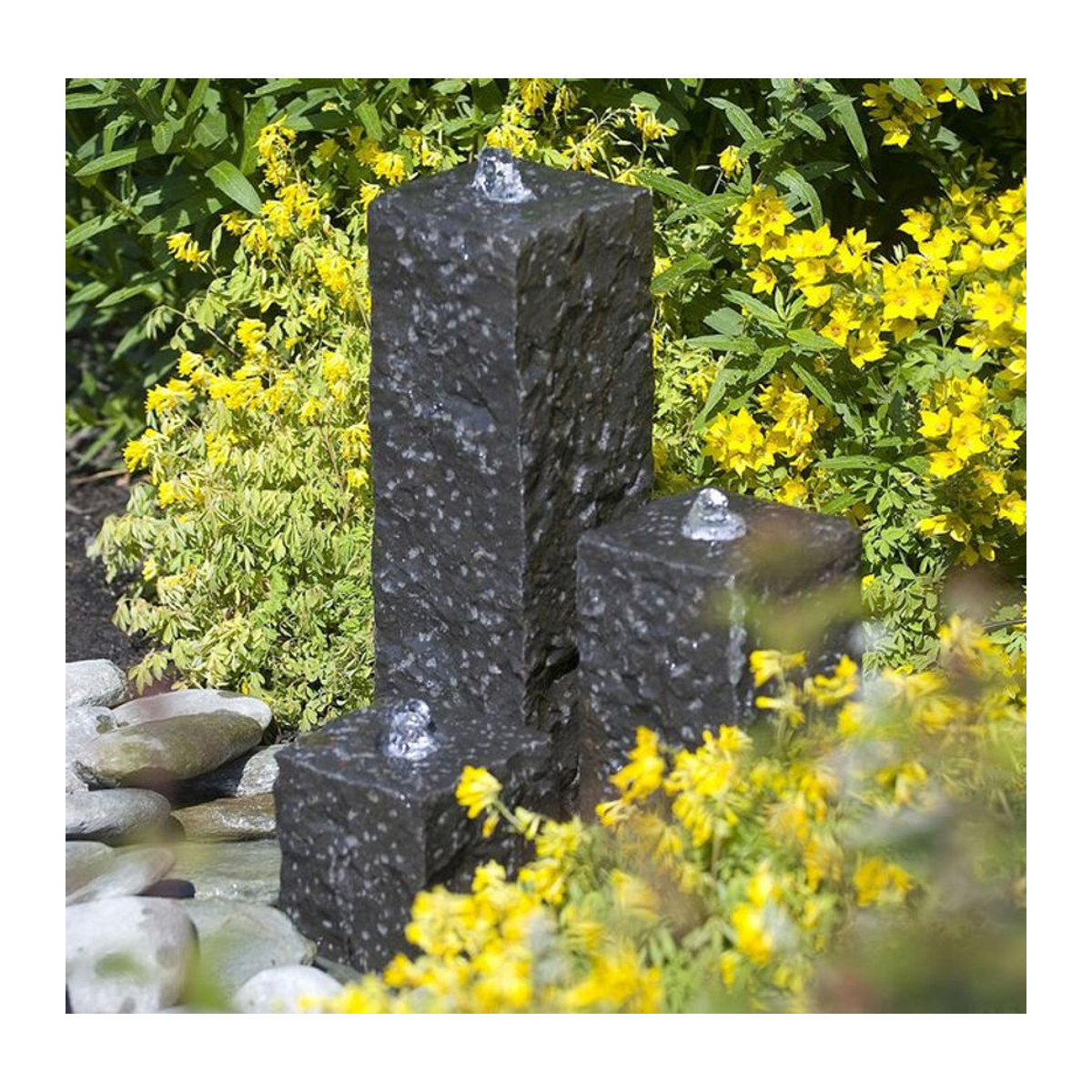 Ubbink AcquaArte Taranto Gartenbrunnen Set aus drei Granitsäulen in Anthrazit - Bild 2