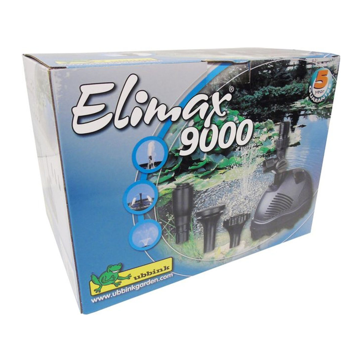 Ubbink Elimax 9000 Set Teichpumpe und Springbrunnenpumpe mit Keramikachse in Schwarz - Bild 1