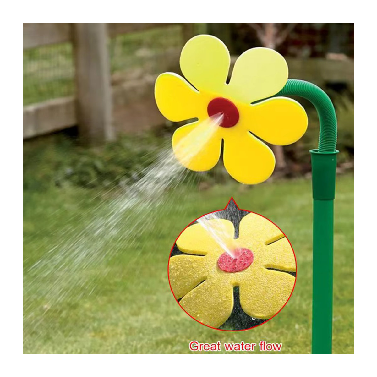 Ucus Spin 720 Rasensprinkler in Blumenform mit rotierendem Wasserspray für die Gartenbewässerung in Rot und Gelb - Bild 3