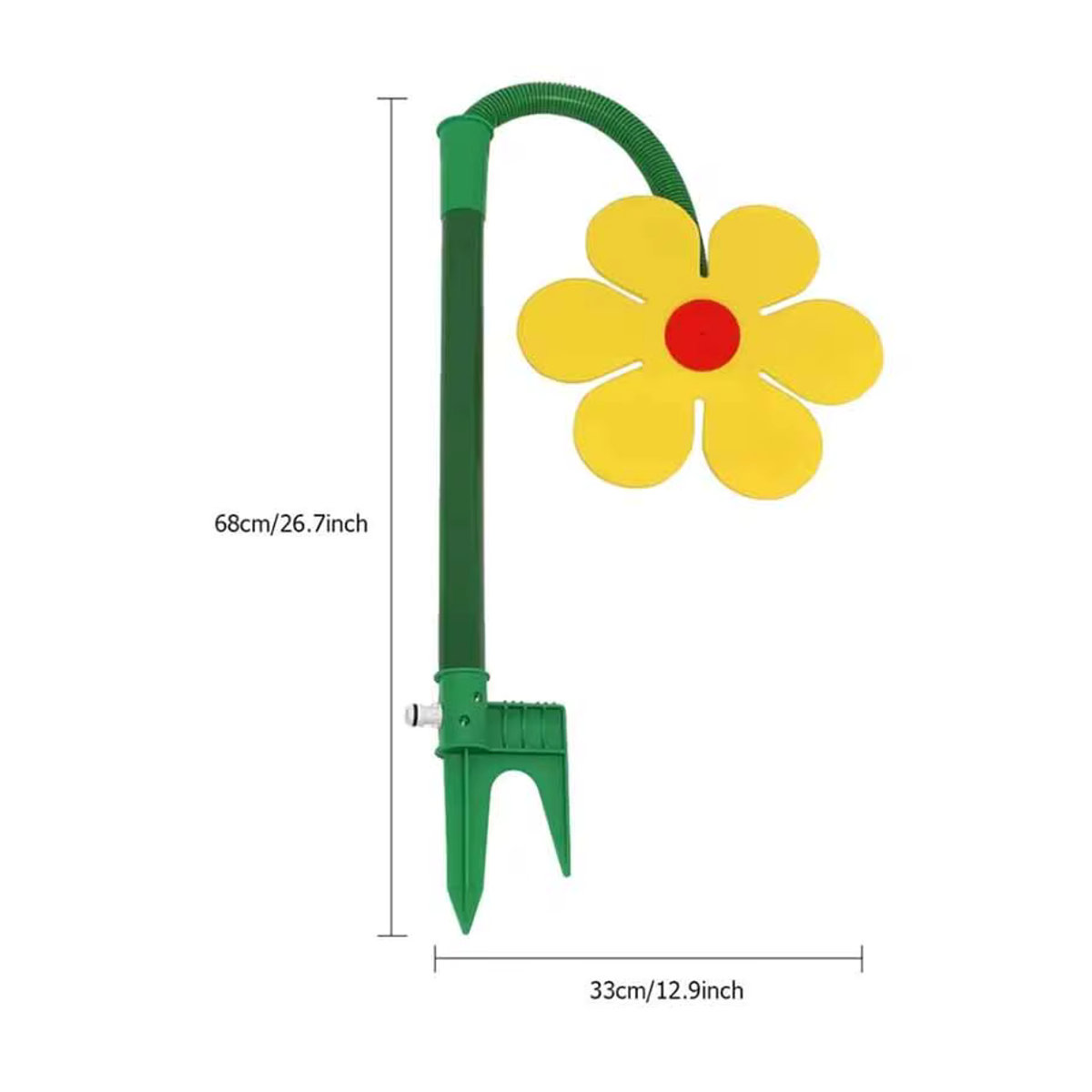 Ucus Spin 720 Rasensprinkler in Blumenform mit rotierendem Wasserspray für die Gartenbewässerung in Rot und Gelb - Bild 6