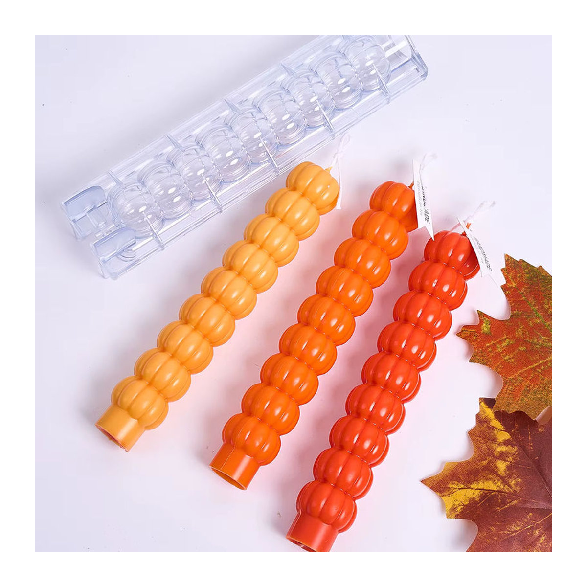 UDOCOOL DIY Kürbis Kerzenform aus Acryl für Halloween Duftkerzen in Orange - Bild 3