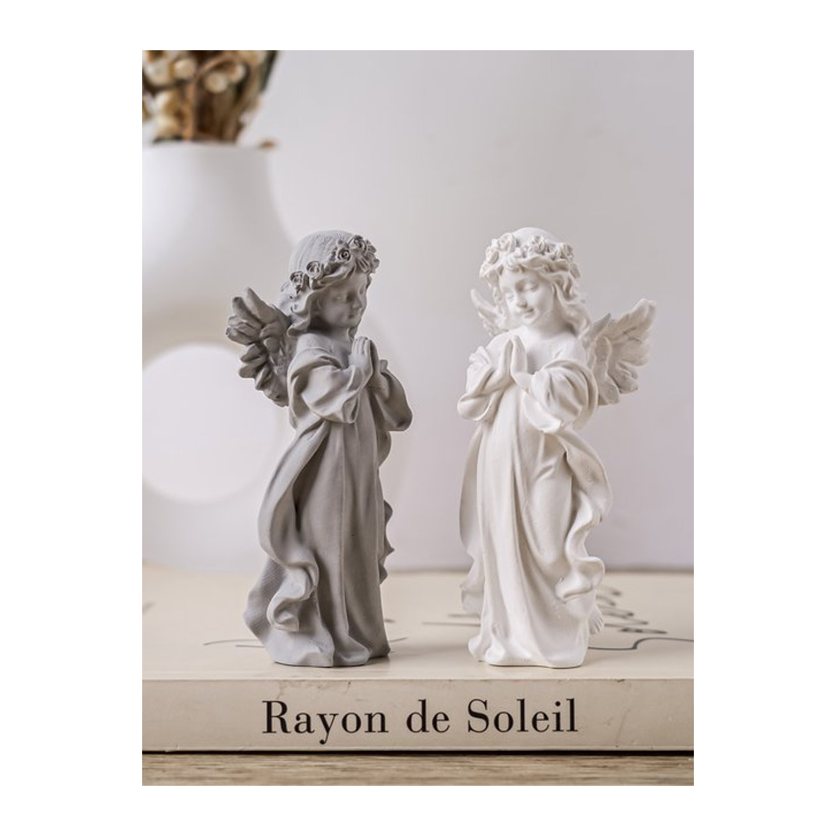 UDOCOOL Engel Figur im europäischen Stil als DIY Deko-Ornament in Weiß - Bild 1