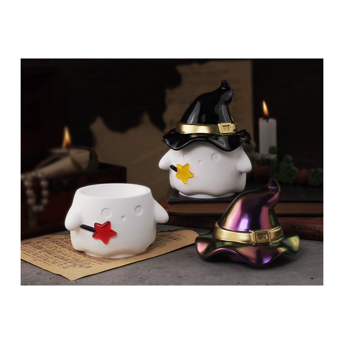 UDOCOOL Halloween Ghost Silikonform mit Deckel für DIY Beton Kerzen und Harz-Deko in Weiß - Bild 6