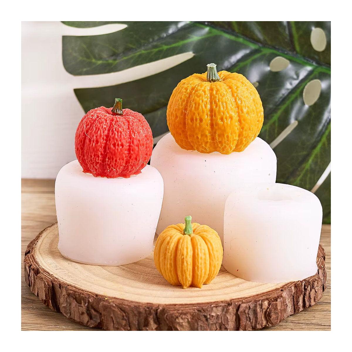 UDOCOOL Halloween Kürbis Silikonform für DIY Duftkerzen, Seife und Gips für deine Wohnkultur, Orange/Mehrfarbig - Bild 5