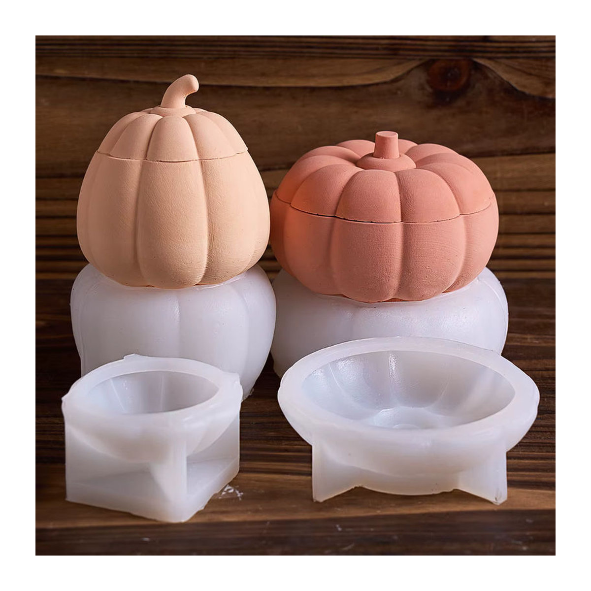 UDOCOOL Halloween Kürbis Silikonform für DIY Kerzen, Blumentöpfe und Gipsarbeiten in Orange - Bild 5