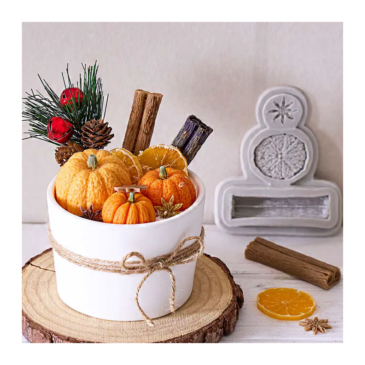 UDOCOOL Silikon Form für Herbst Kerzen und DIY Dekoration mit Motiven wie Zitrone, Zimt, Stern, Anis, Nüsse und Kürbis, mehrfarbig - Bild 4